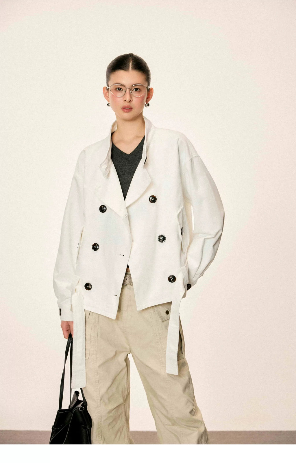 Cherry Melody Casual Short Trench Coat