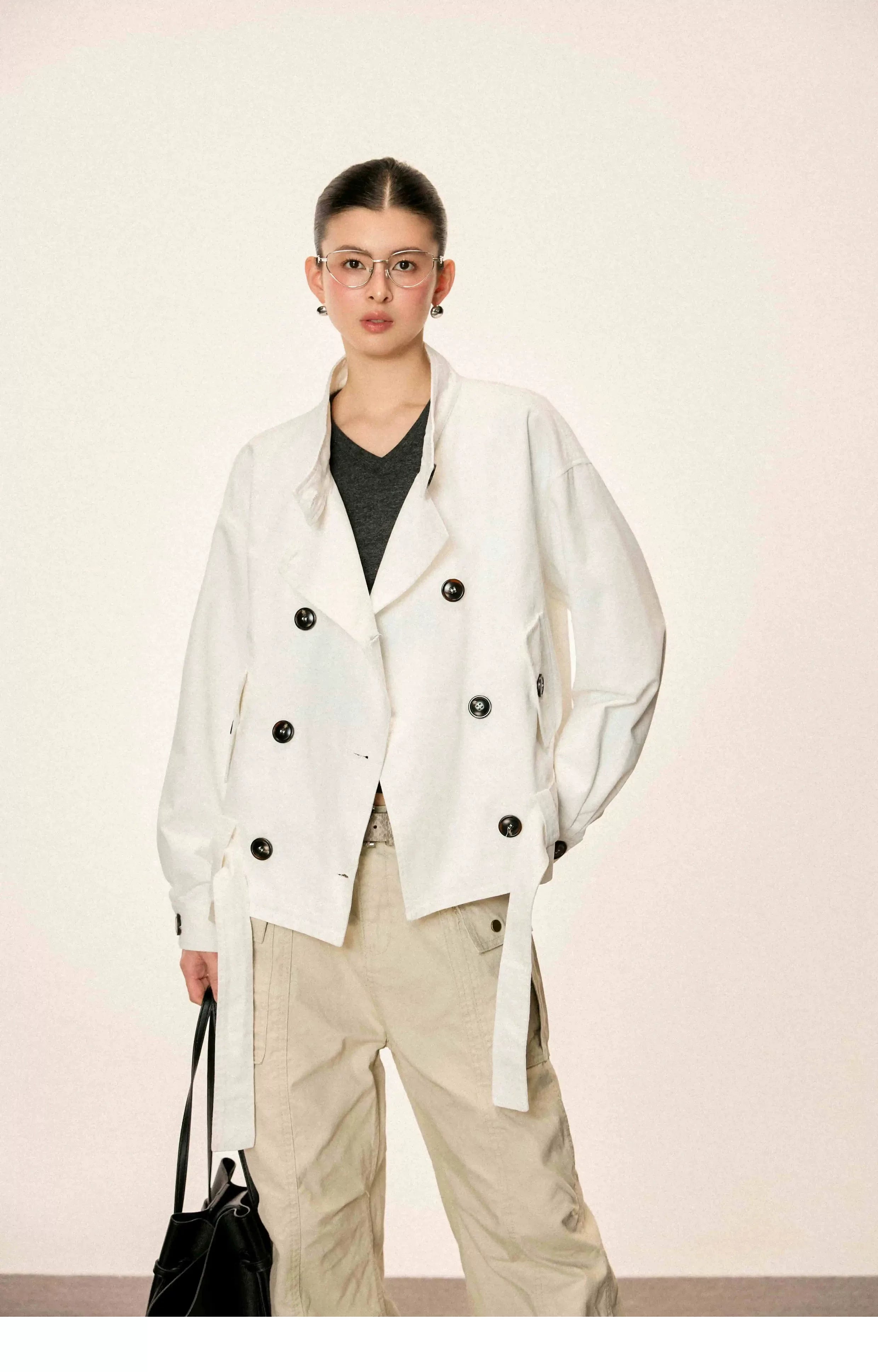 Cherry Melody Casual Short Trench Coat