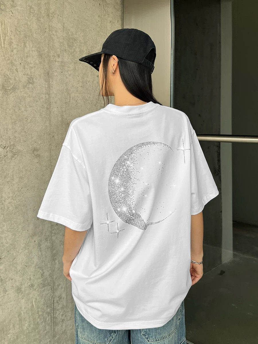 404MOB Full Diamond Hot Diamond Loose Versatile Tee