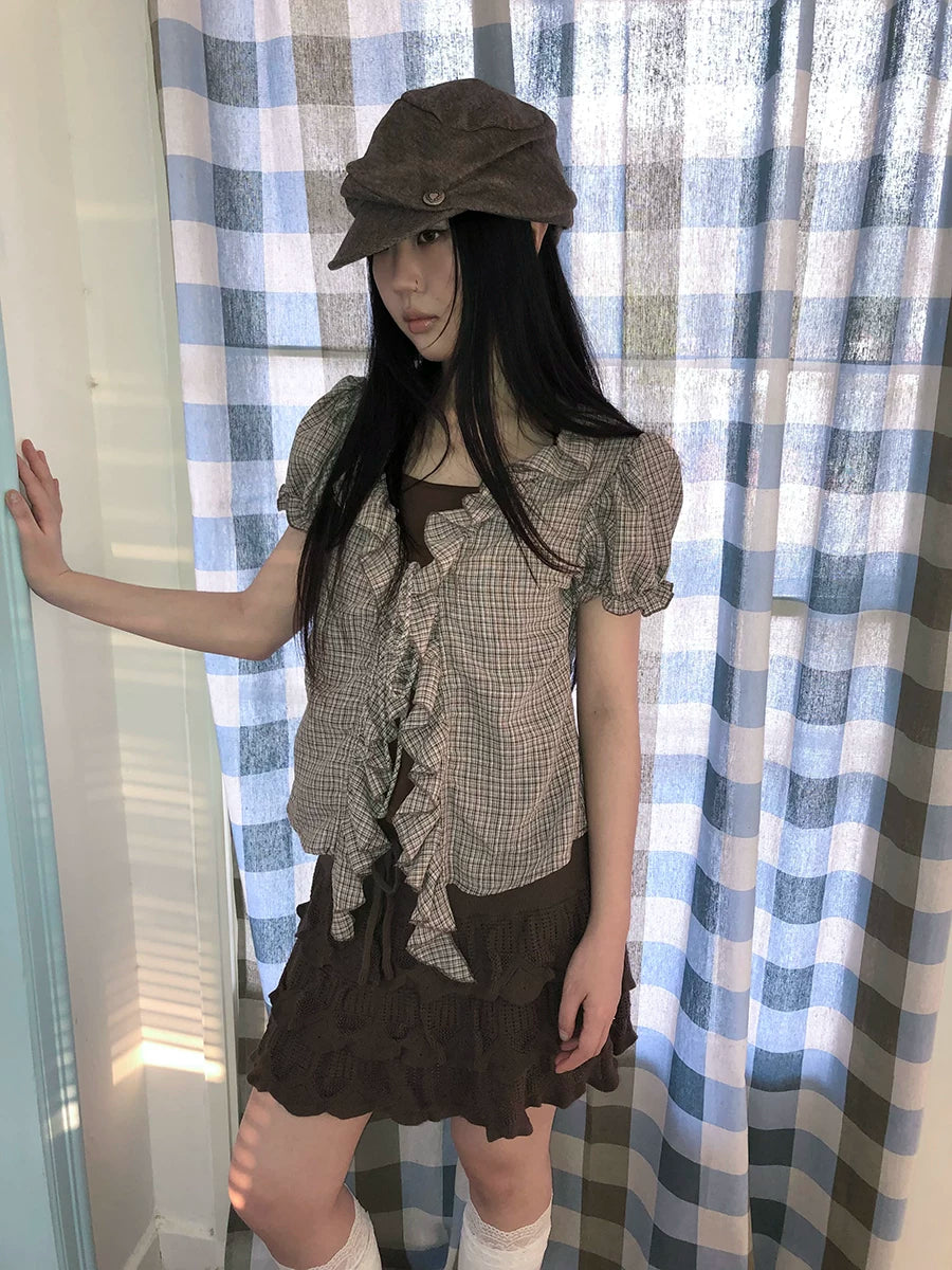 Ang: Project Strap Stitching Fake Two-piece Short-sleeved Shirt