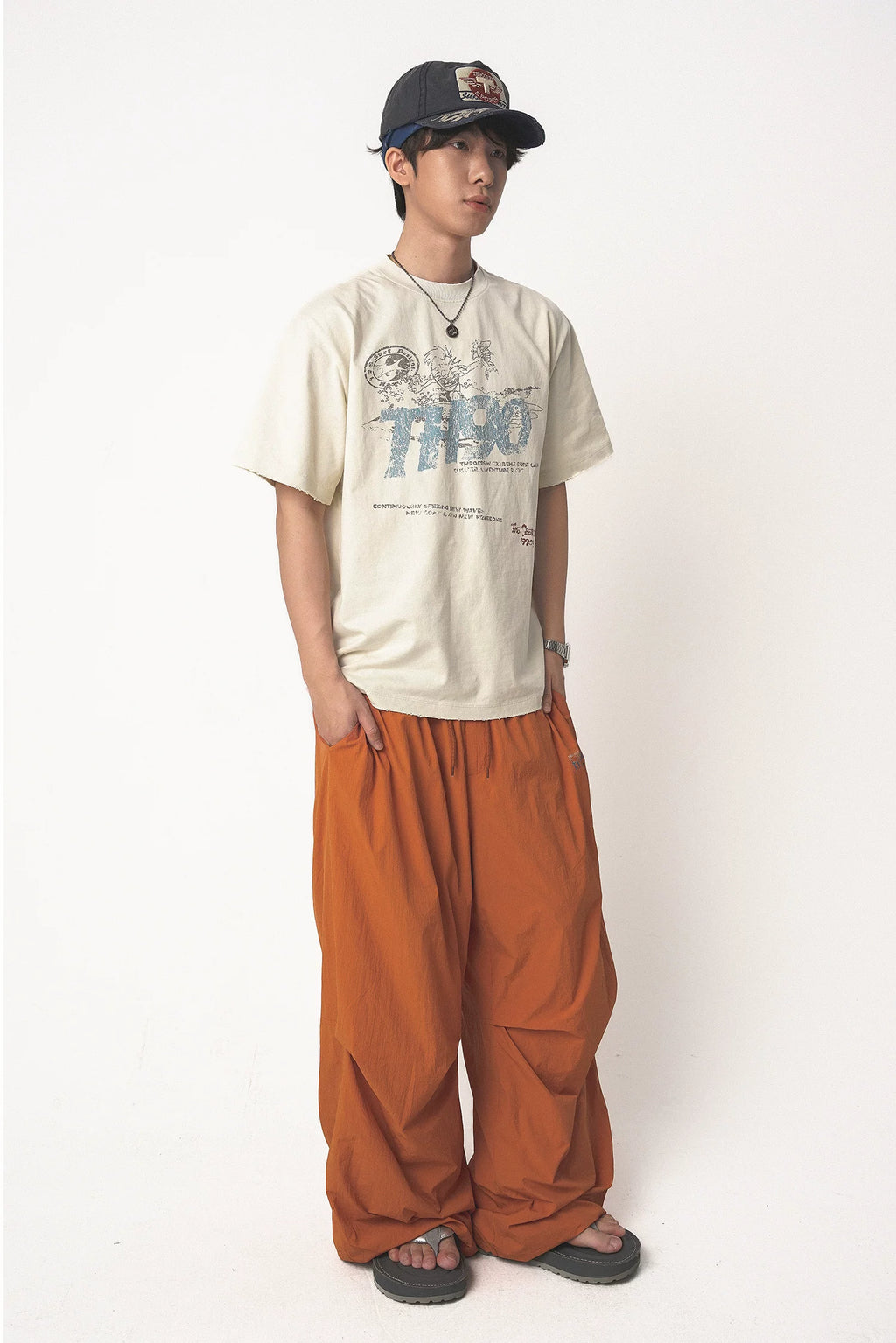 TH90 Retro Totem Print Casual Tee