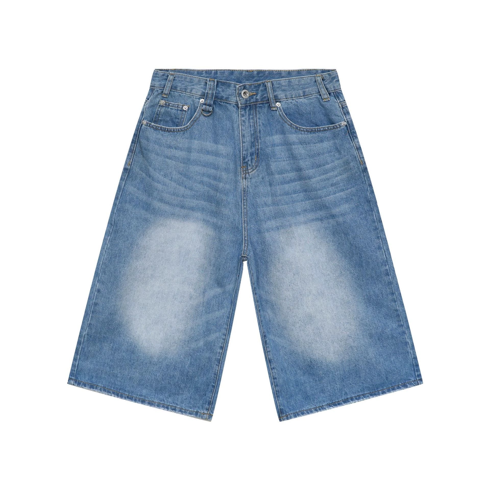 PUBLICRADIO Retro Silhouette Washed Denim Cropped Shorts