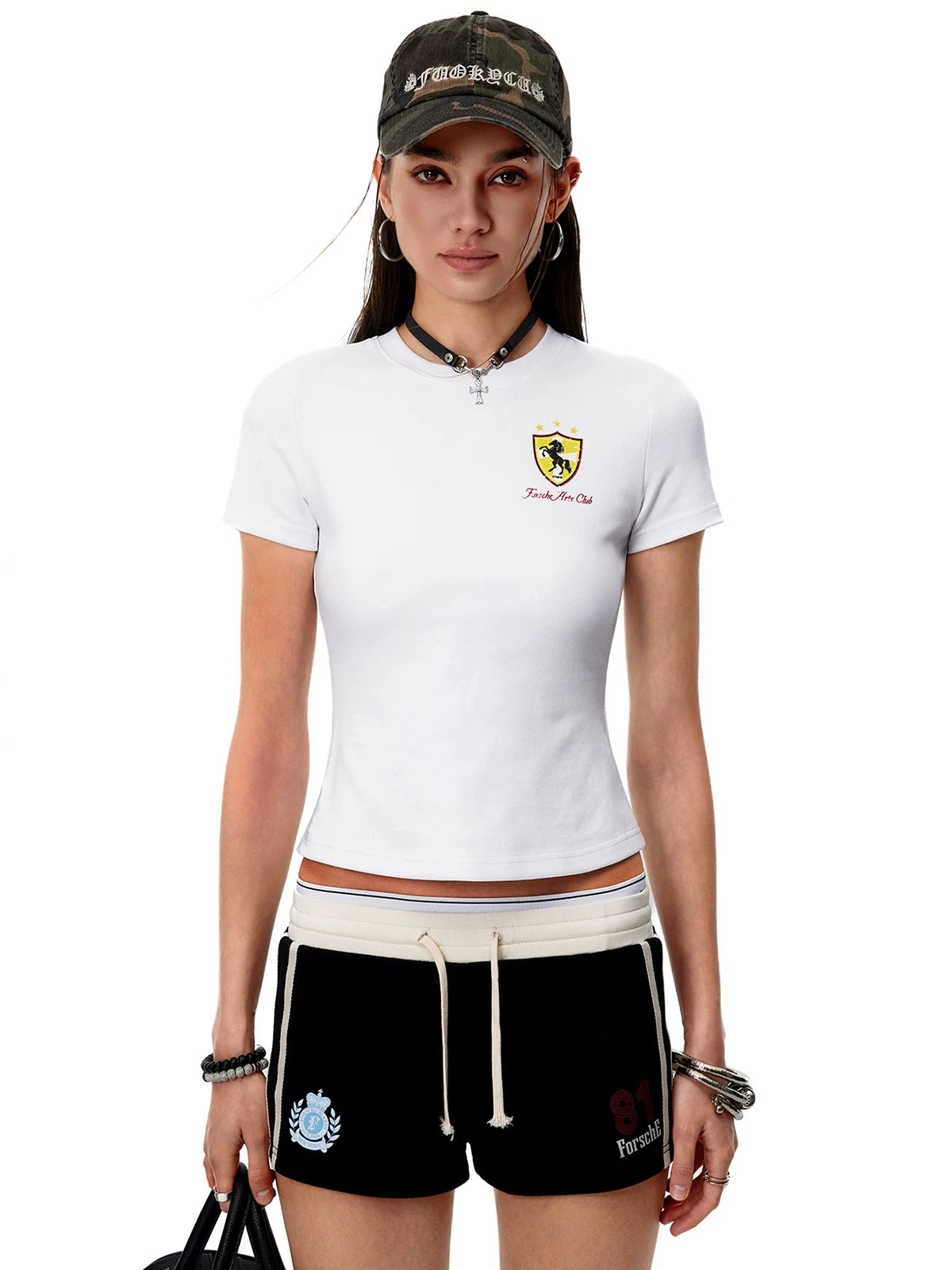 0123Start Badge Front Shoulder Slim Tee