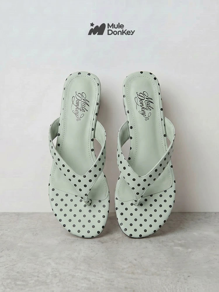 Donkey Polka Dots with Thick Heels