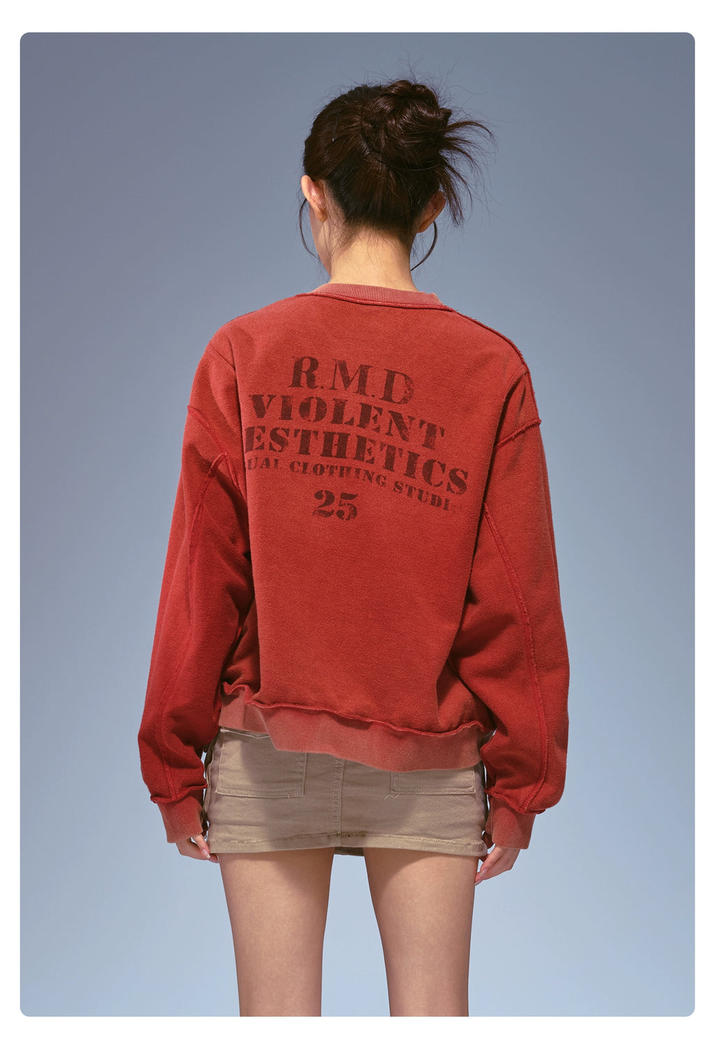 Remedy Vintage Double Sided Loose Crew Neck Sweater