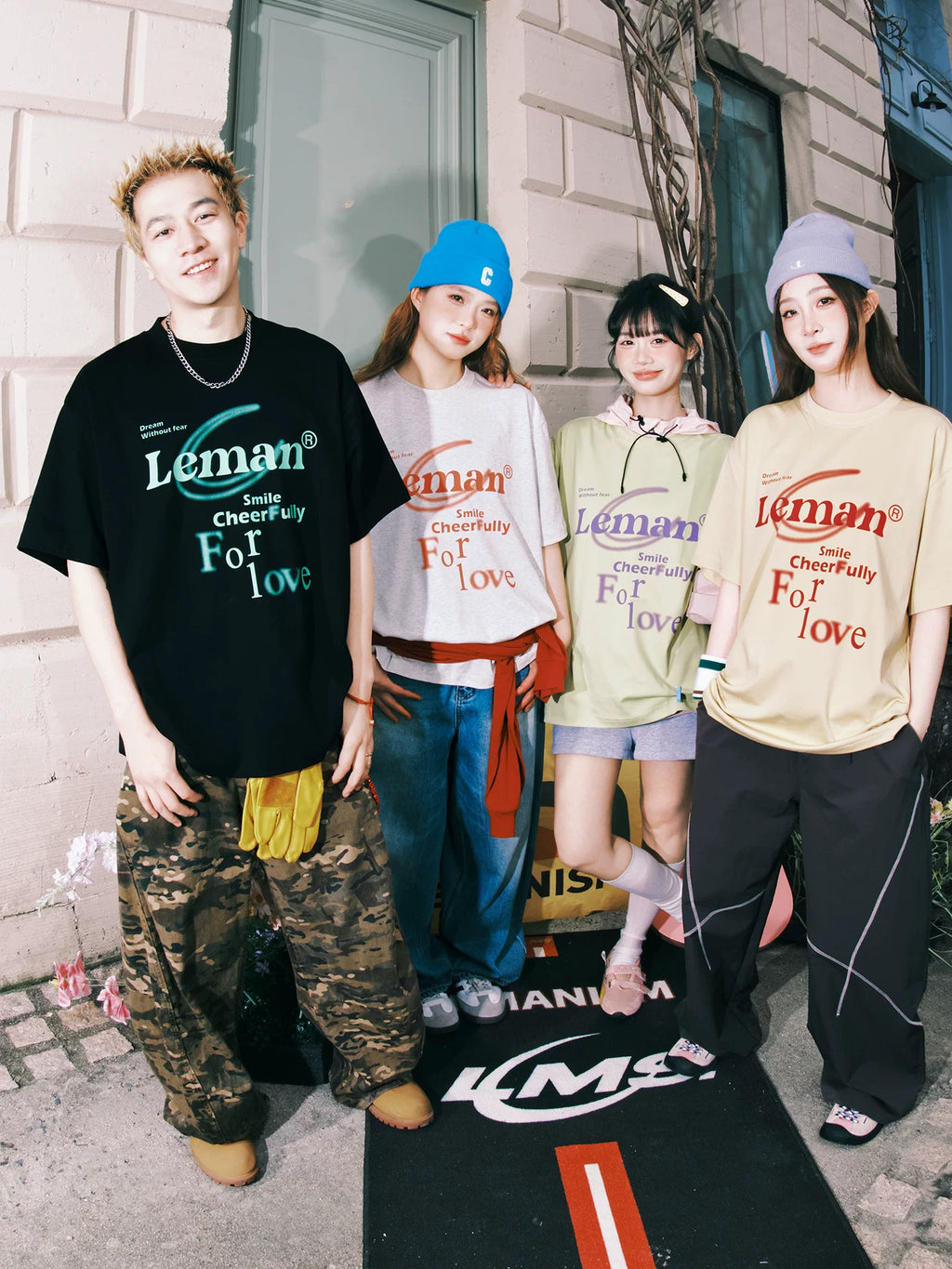 Lemanism Letter Print Loose Casual Tee