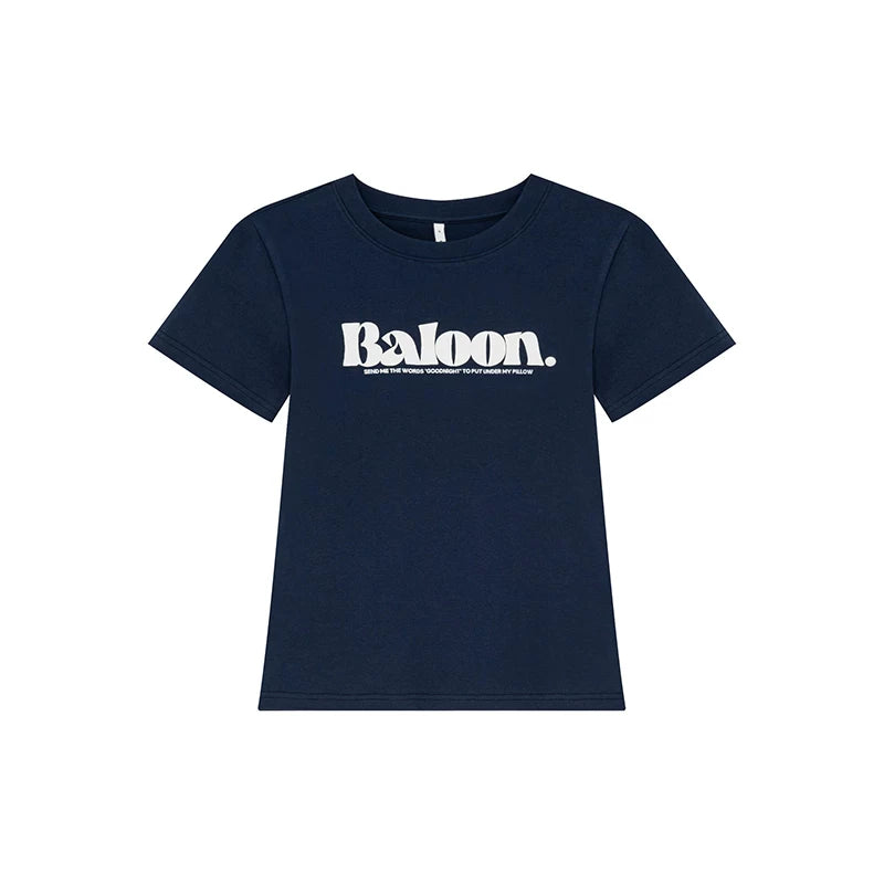 KANO Contrasting Letter Print Front Shoulder Tee