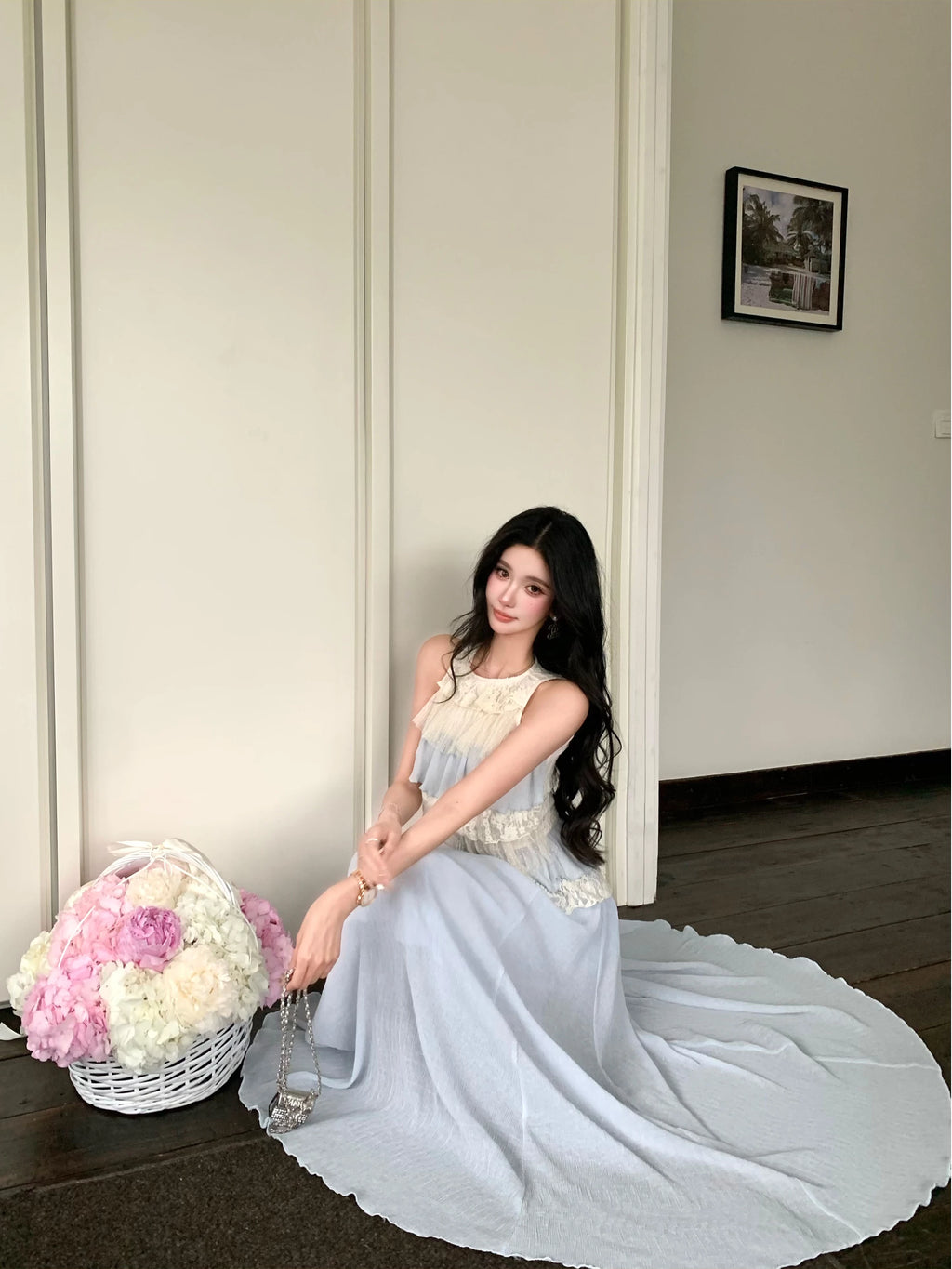 Barb Chill Sleeveless Lace Top Dress Set
