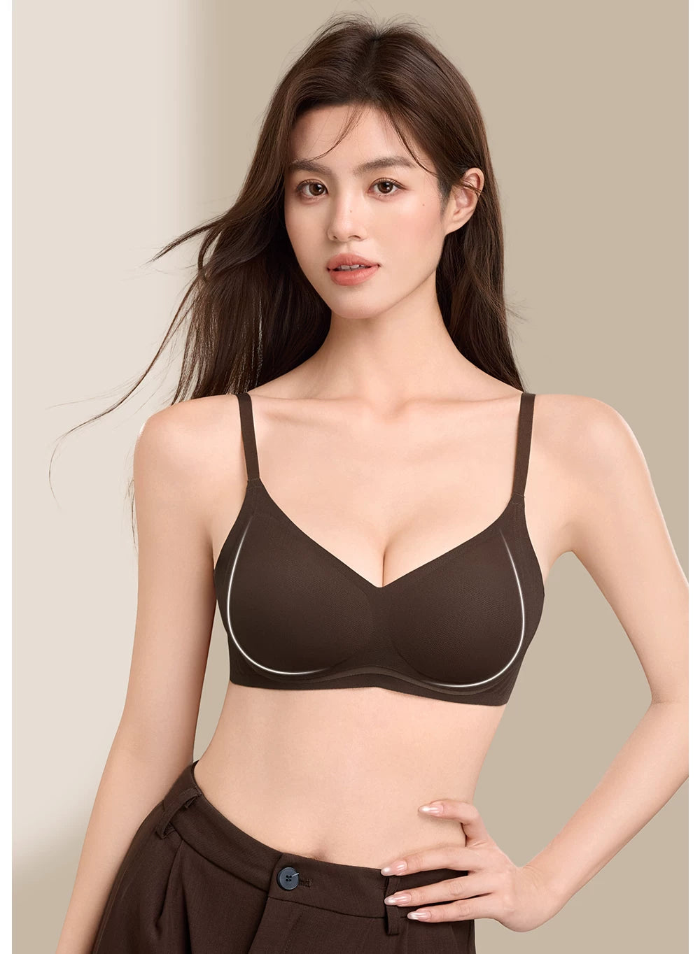 SecretWorld Skinny Shoulder Strap Traceless Comfort Bra Cover
