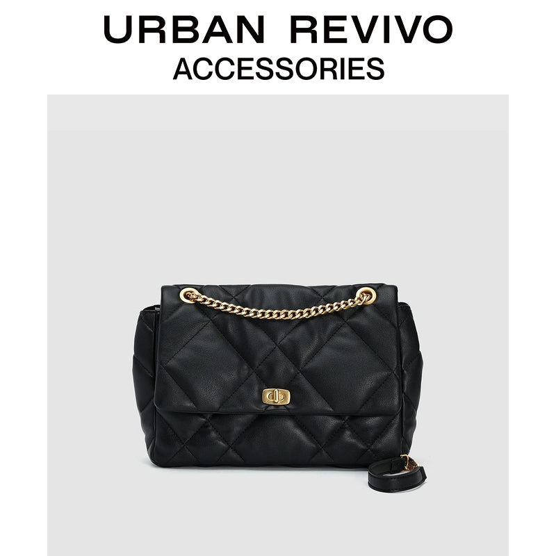 URBAN REVIVO Fashion Quilted Shoulder Messenger Bag