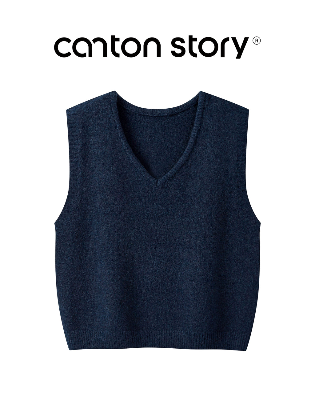 Cantonstory Vintage V-Neck Knitted Vest