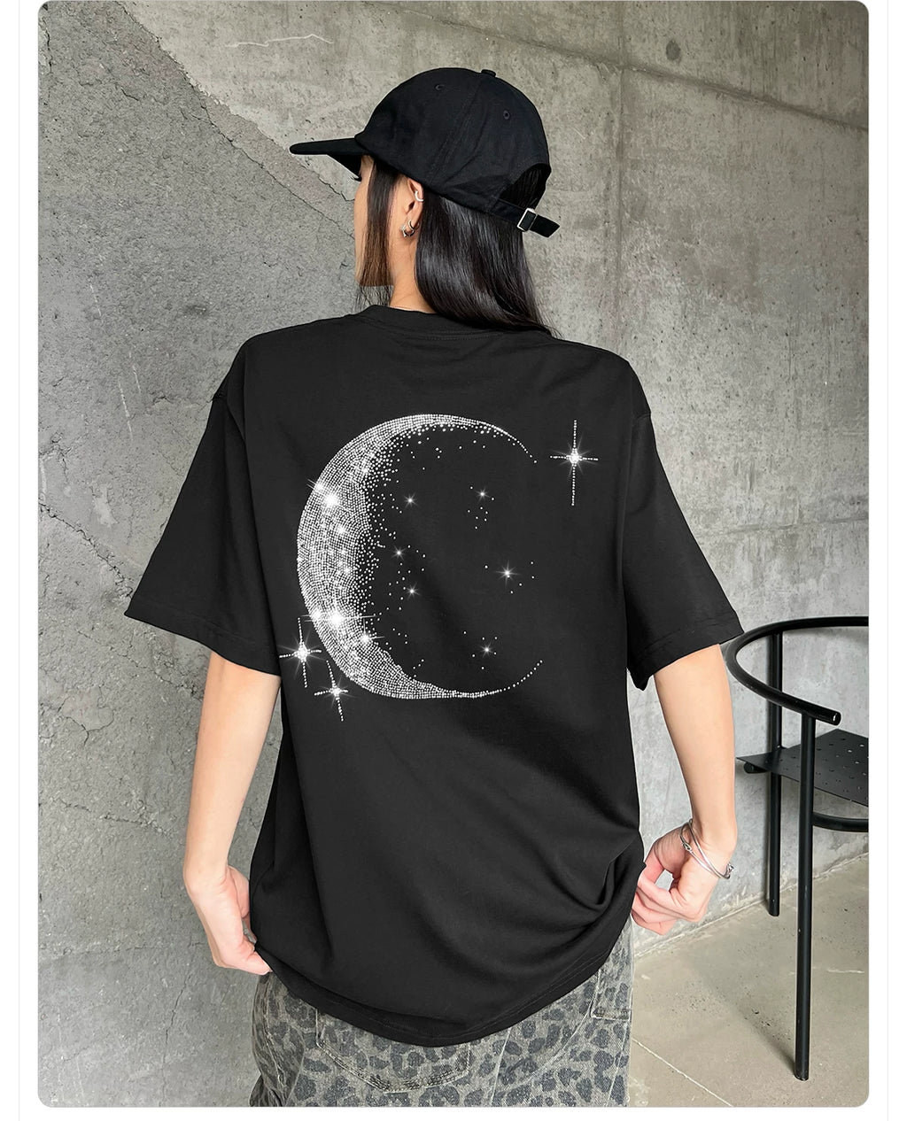 404MOB Full Diamond Hot Diamond Loose Versatile Tee
