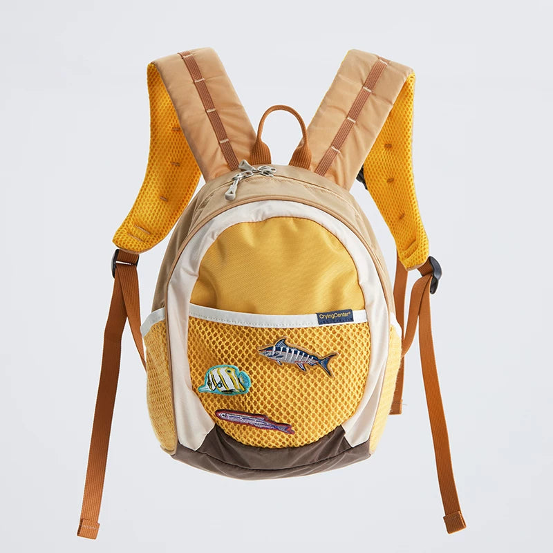 CryingCenter Contrast Pin Small Fish Embroidery Sports Backpack