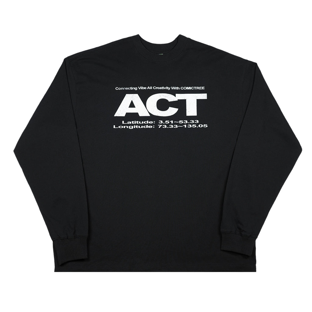 ComicTree C.t  multi-color action slogan long-sleeved Tee
