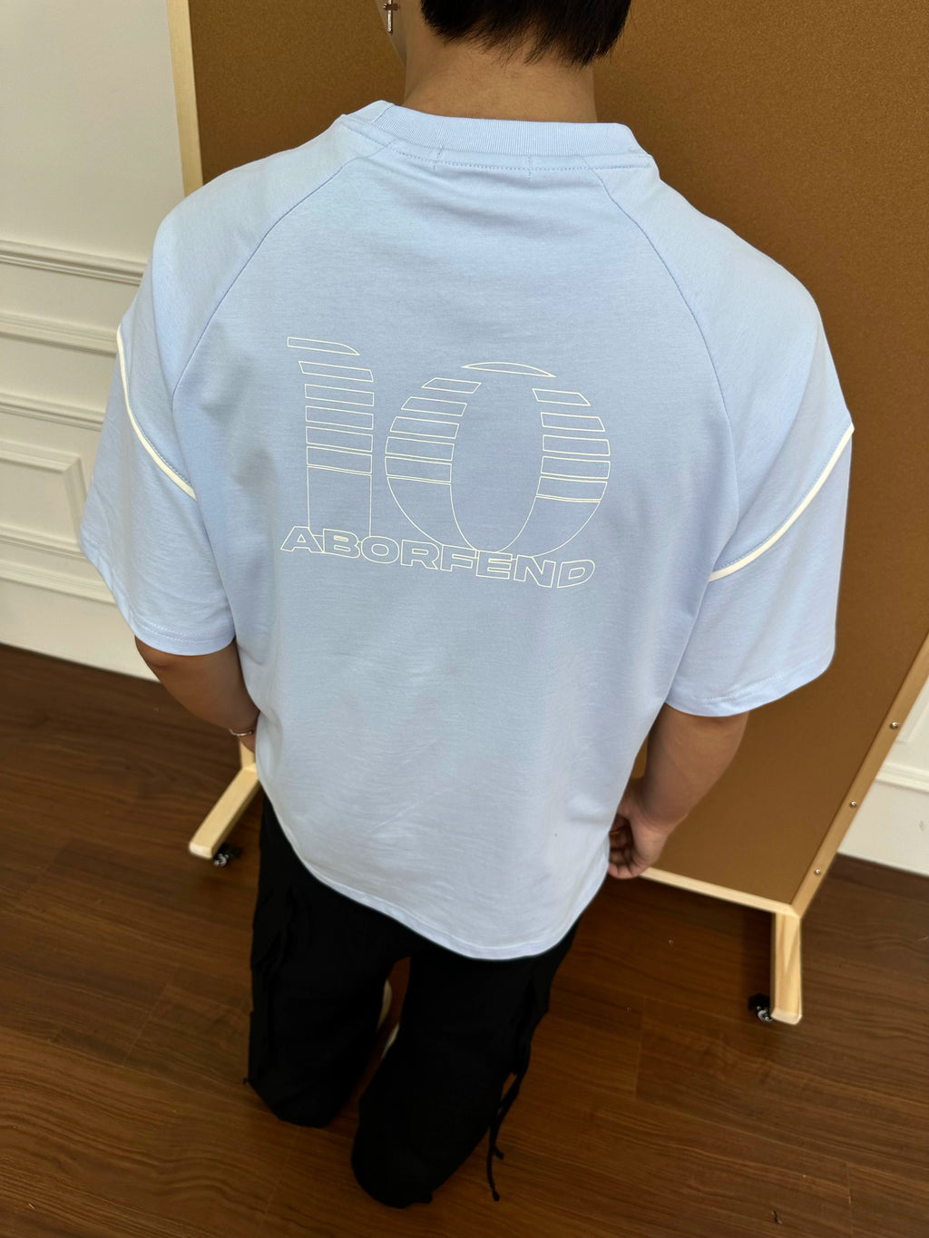 BeOurRule Splicing Contrast Letter Printing Loose Tee
