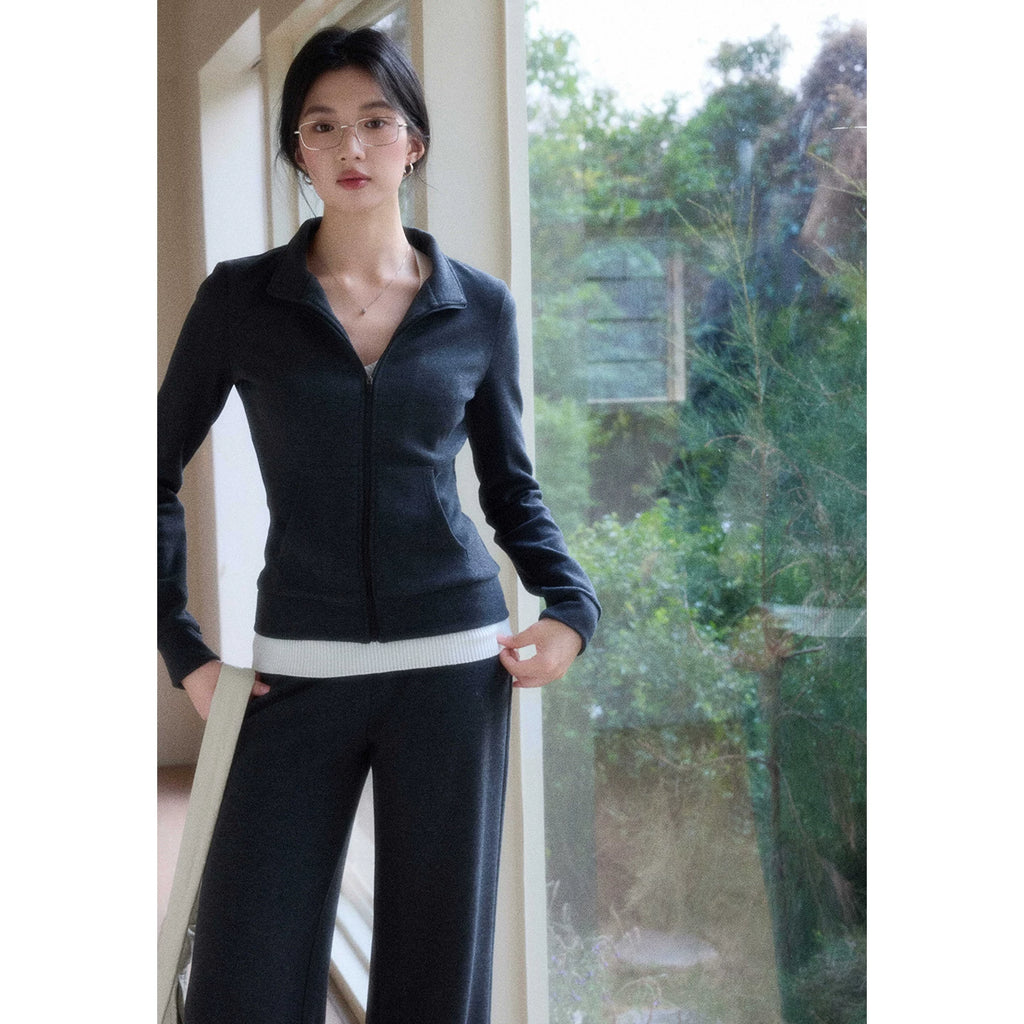 TYANG Stand-up Collar Sports and Leisure Slim Suit