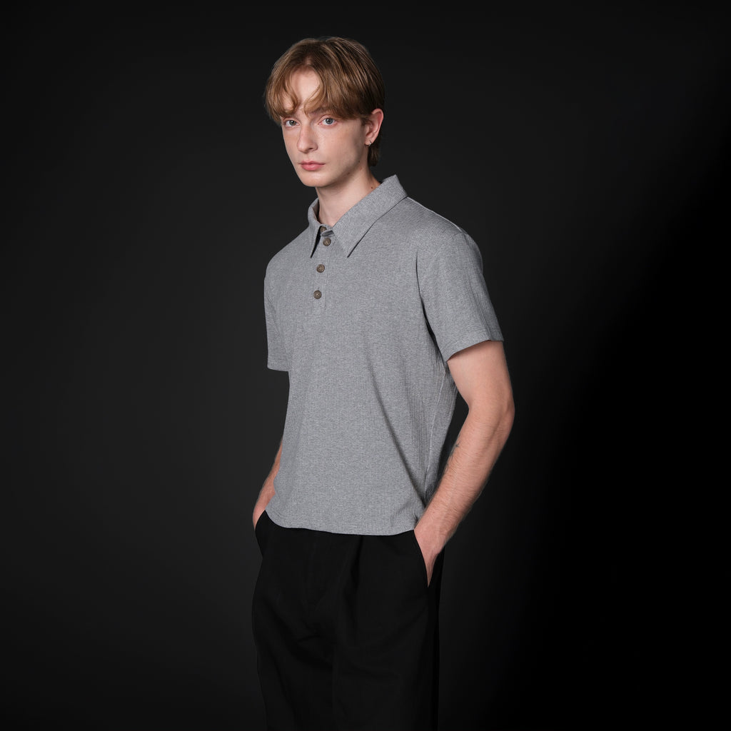 Set for Life Fine Jacquard Lapel Short Wide Tee