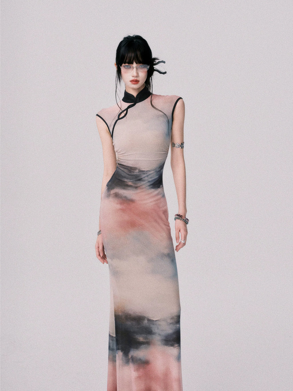 LULUSWINGS Ink Painting Stretch Cheongsam Dress