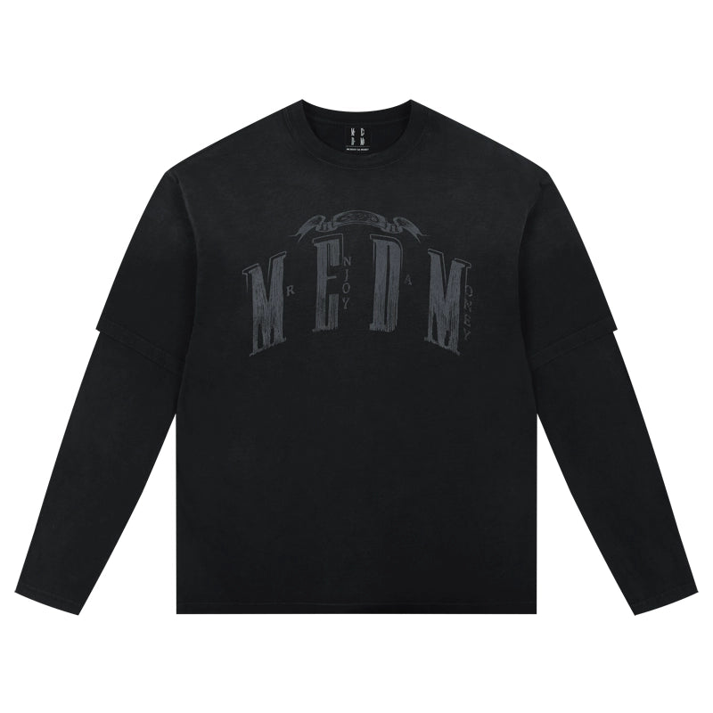 MEDM Fake Two Pieces Loose Long Sleeves