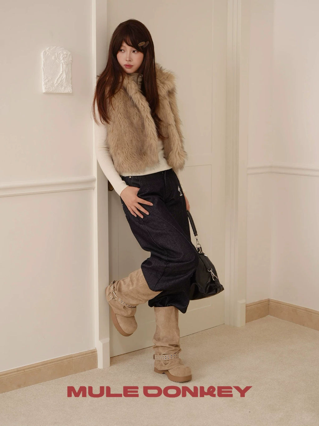 Mule Donkey Vintage Warm Merad Western Pile Boots