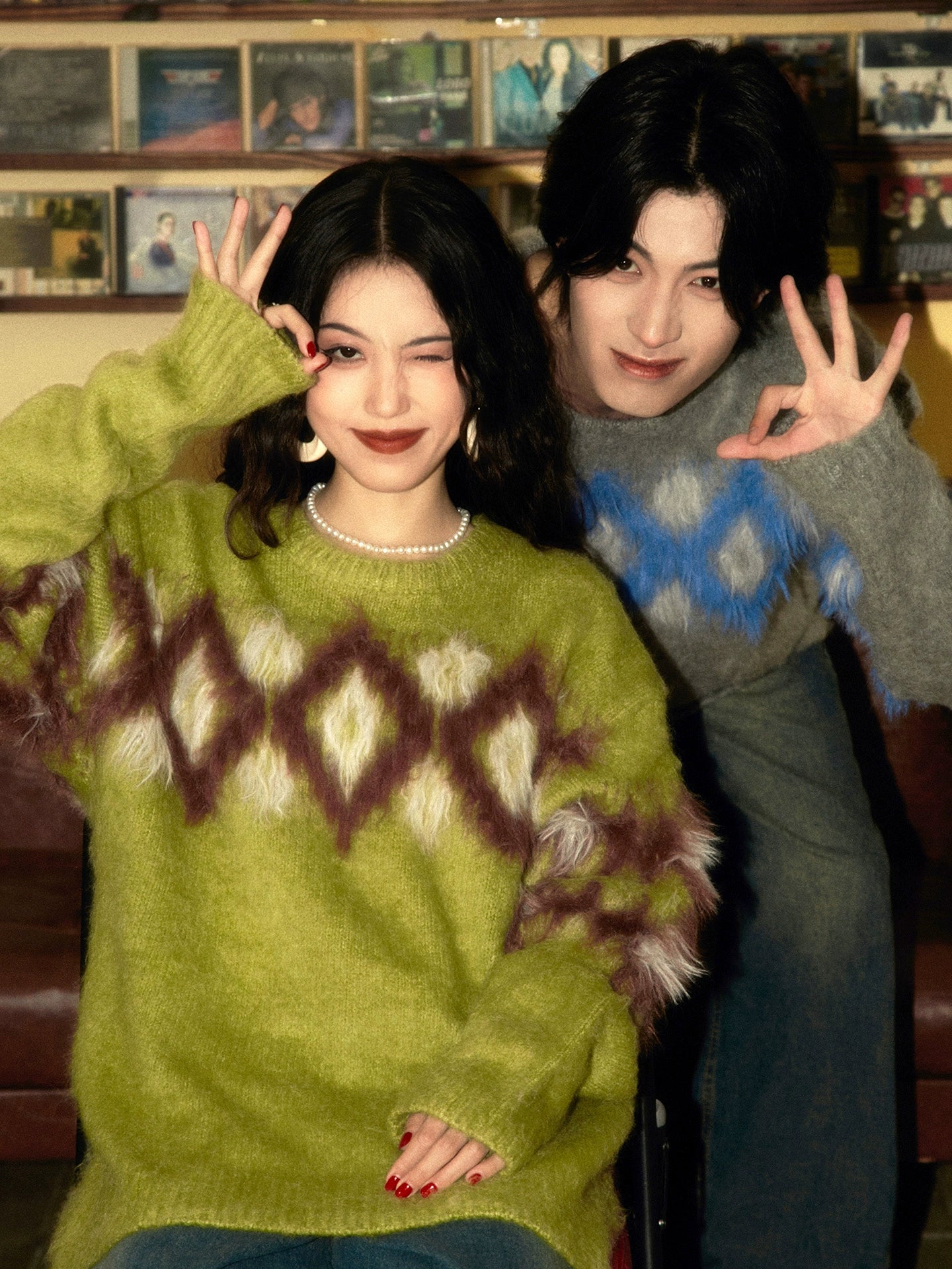 ALOHA Vintage Lazy Rhombus Sweater