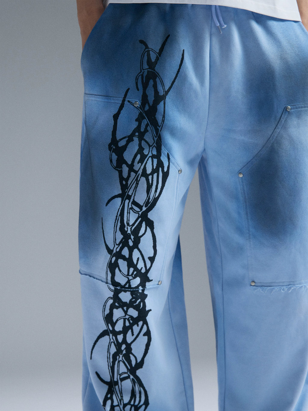 PAIKI Loose and Versatile Ink-splashed Sweatpants