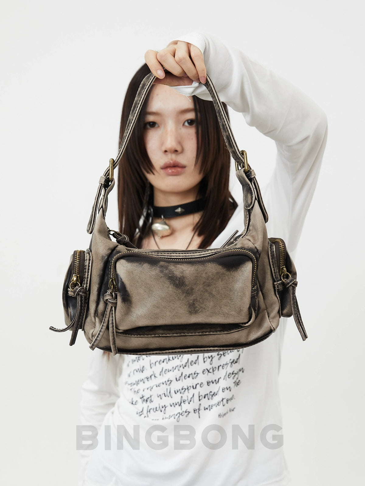 BINGBONG Retro Locomotive Bag Maillard Large Capacity Messenger Bag