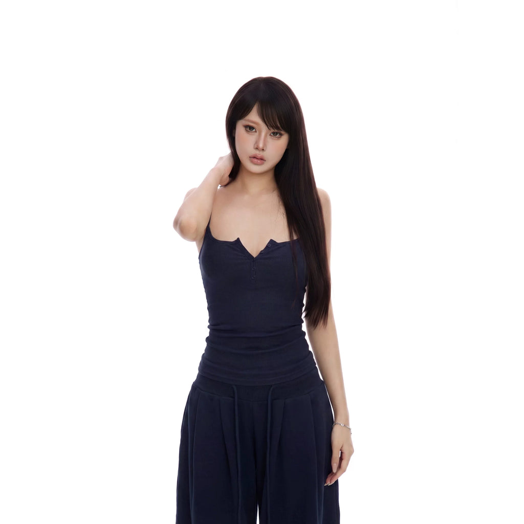 WITHMIN Waist Suspender Slacks Set