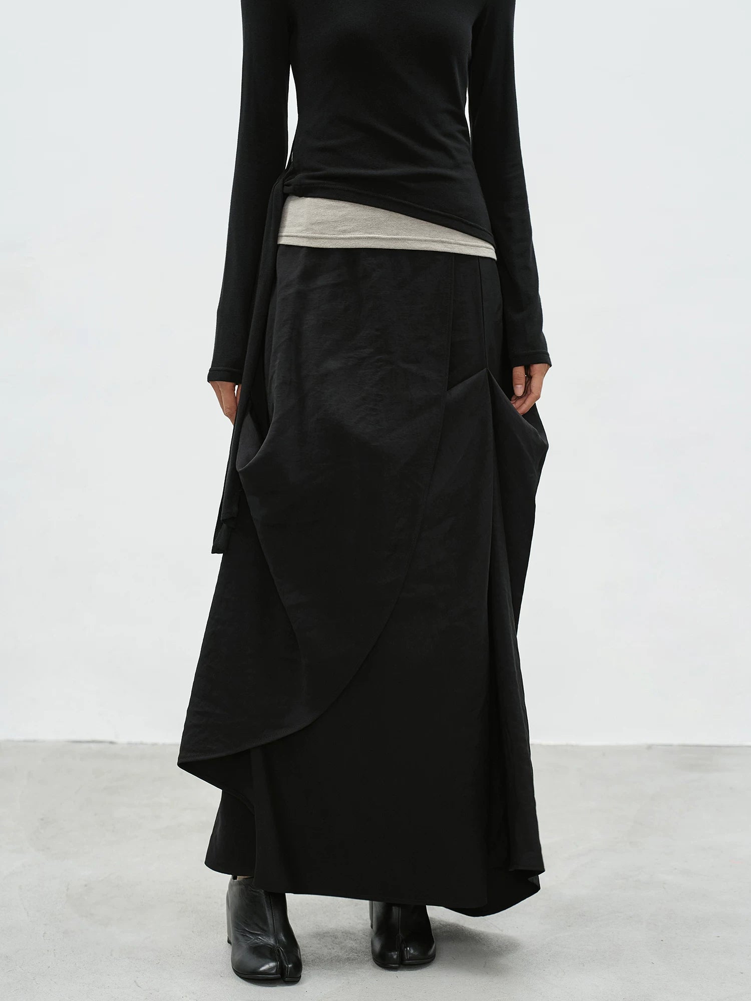 EIGHTHMONTH High Waist Irregular Pleated Dress