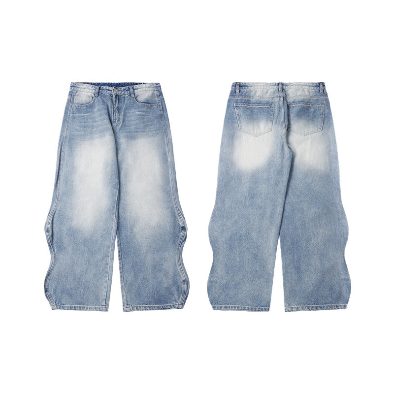 Inflation Ripple Wash Floor Mopping Vintage Jeans