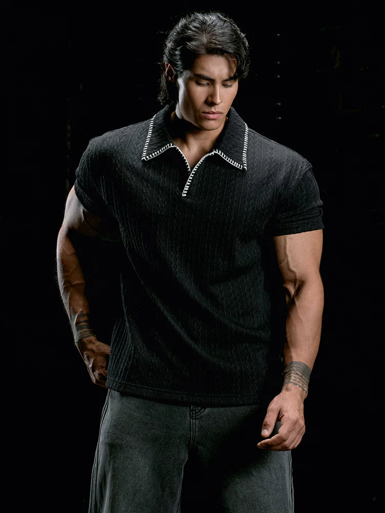 MuscleDog Sports Casual Lapel Polo Tee