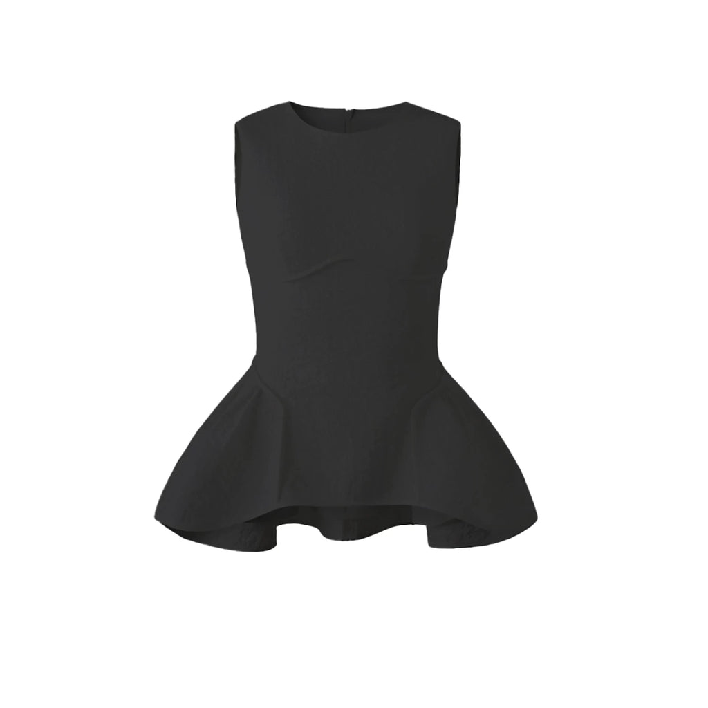 Avenement Slim-fitting Waist Round Neck Sleeveless Dress