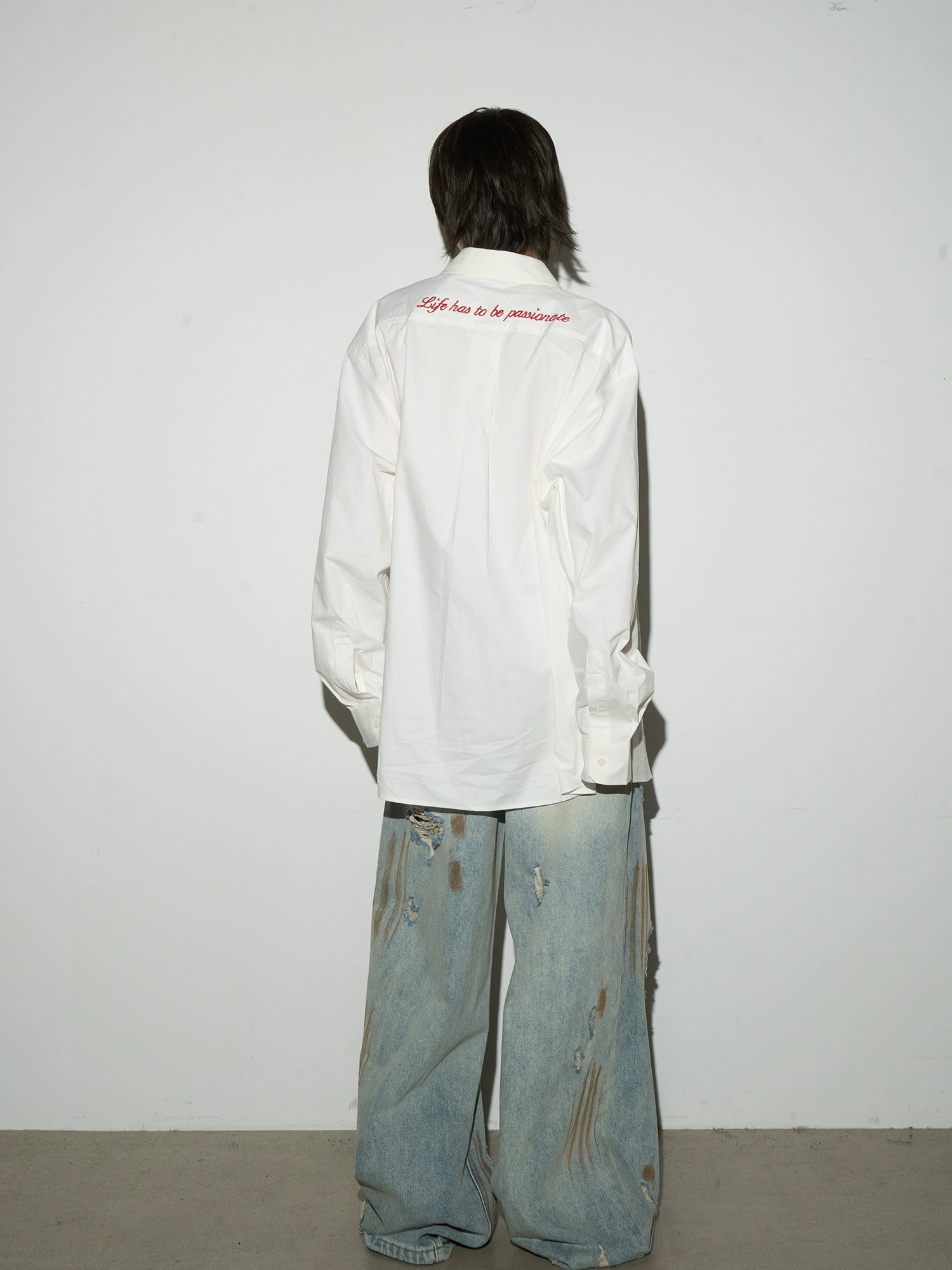 MICHINNYON Embroidered Alphabet Shirt Casual Jacket