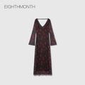 EIGHTHMONTH Contrasting Print Long Dress