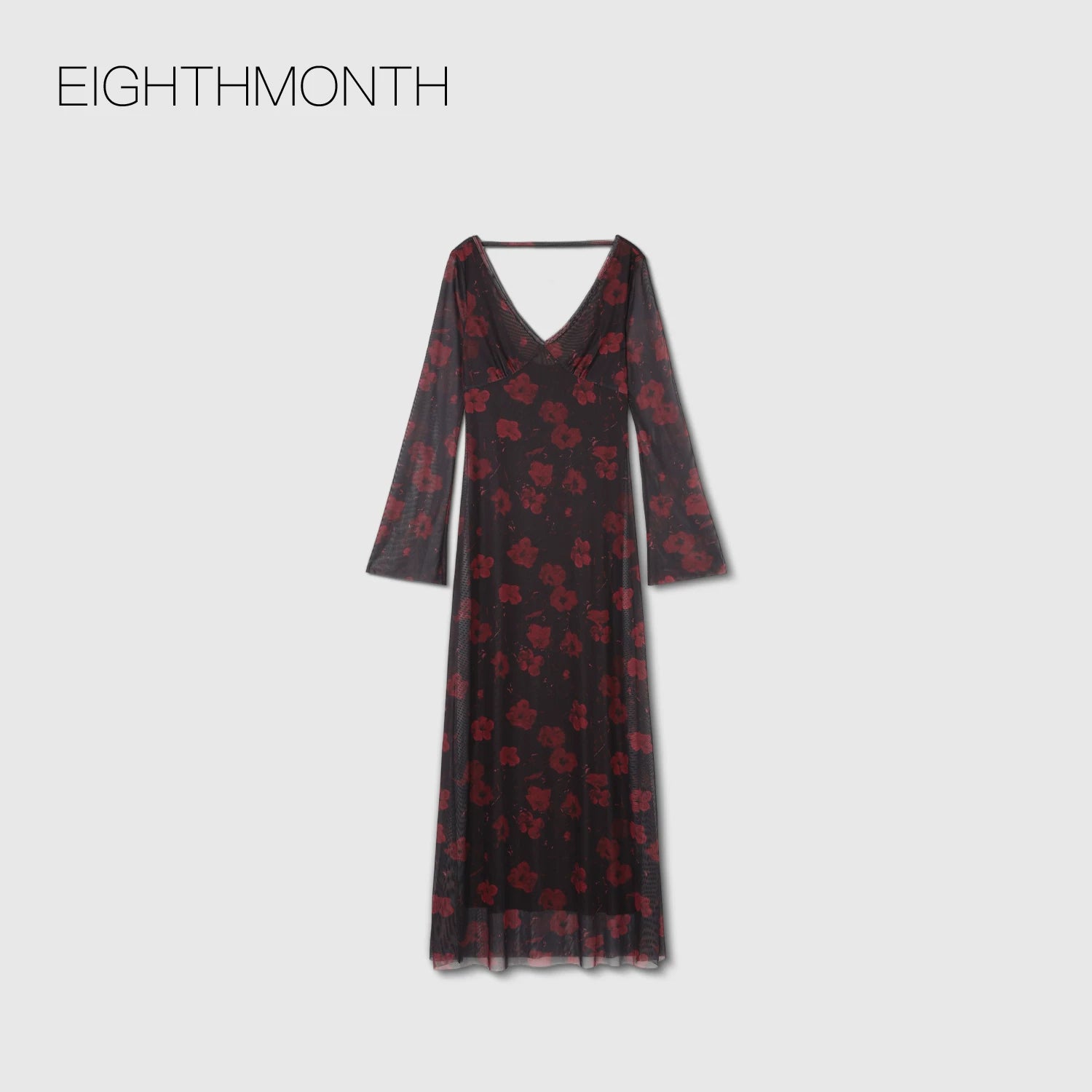 EIGHTHMONTH Contrasting Print Long Dress