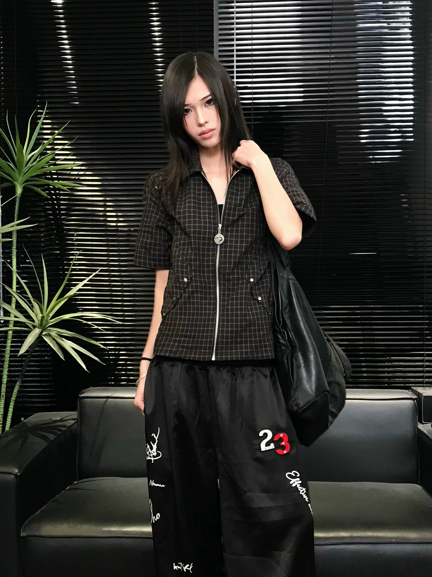 TZ Killer Plaid Rivet Stitching Shirt