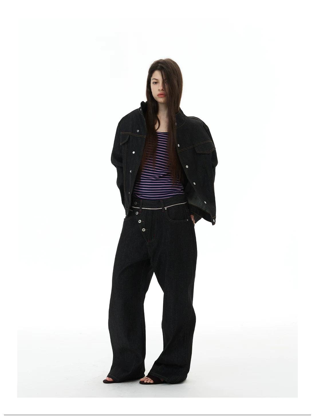 WLNEXT Vintage Niche Wide Leg Jeans