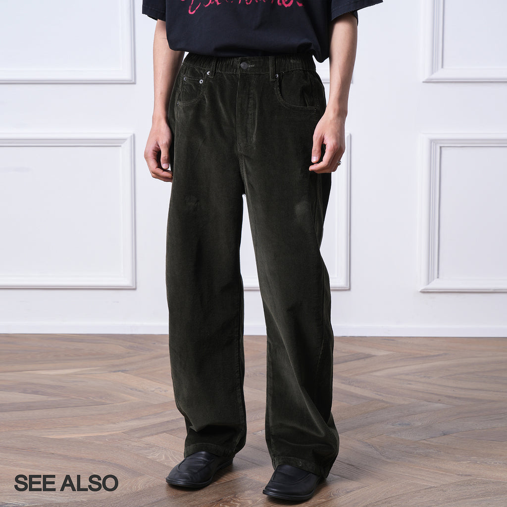 SEE ALSO "Corduroy pants" versatile elastic waist old sister scimitar trousers LD4331