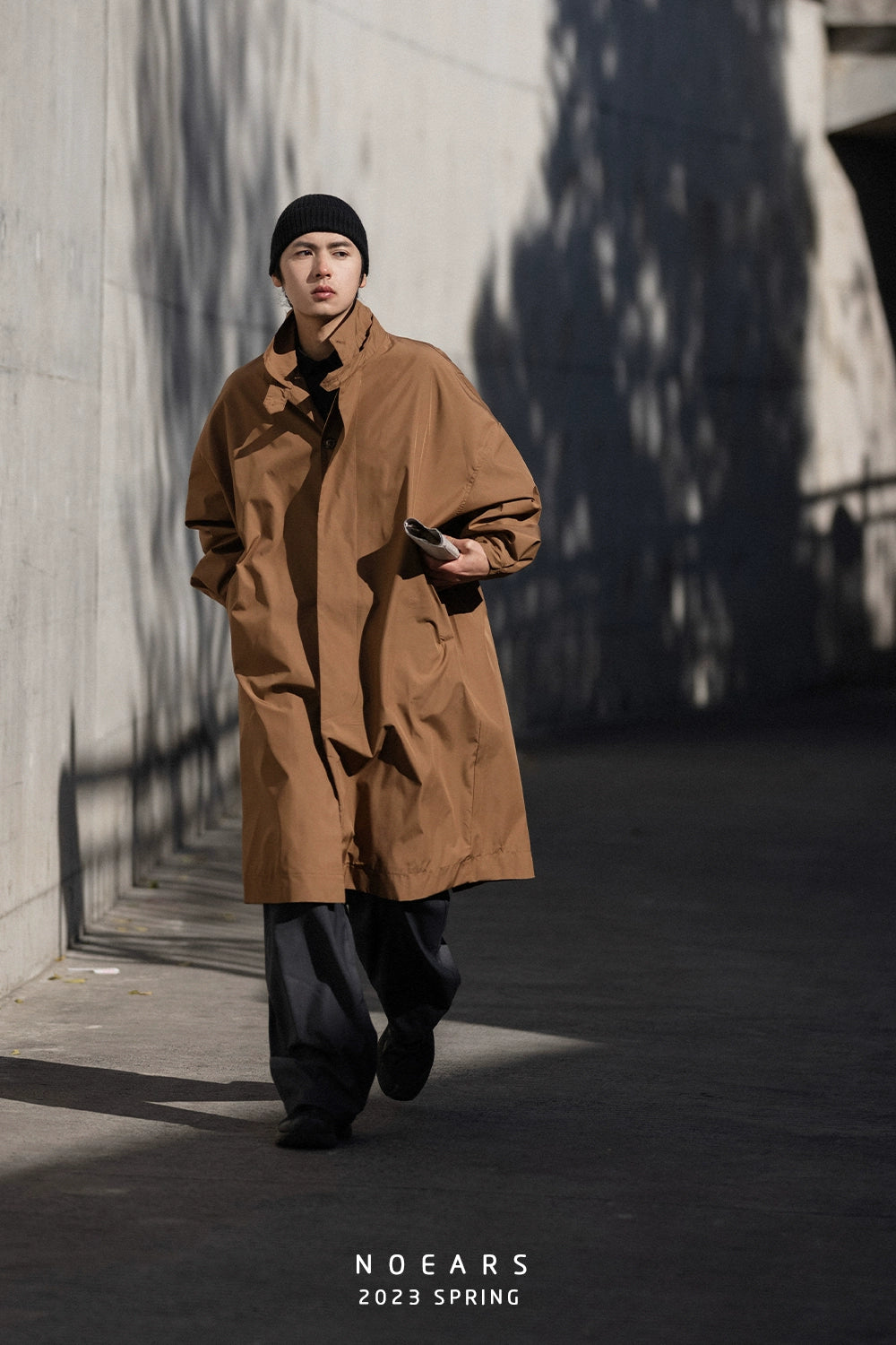 NOEARS Retro Medium and Long Thin Loose Trench Coat