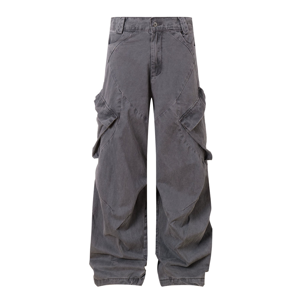 BLACKLISTS Old Deconstructed Multi-pocket Tooling Scimitar Wide-leg Pants
