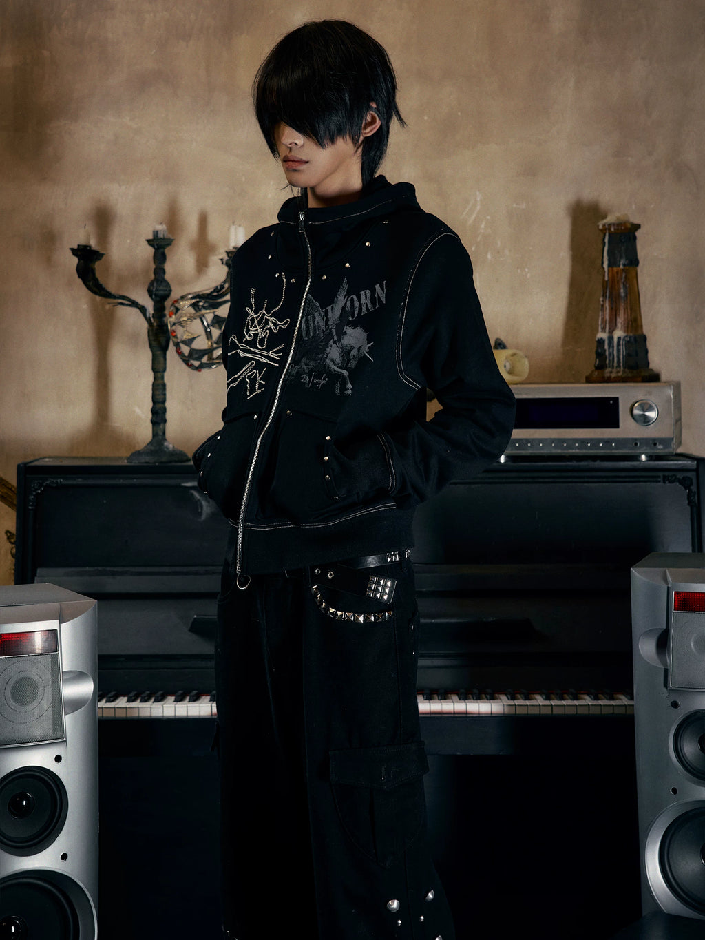 PAIKI Magic Ride Unicorn Cardigan Hooded Fleece Sweater