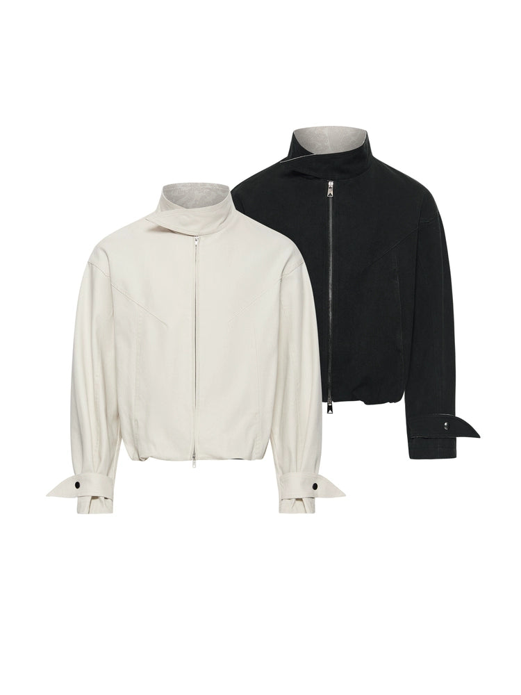 SOUTHFISH Stand-up Collar Loose Wash Canvas Jacket