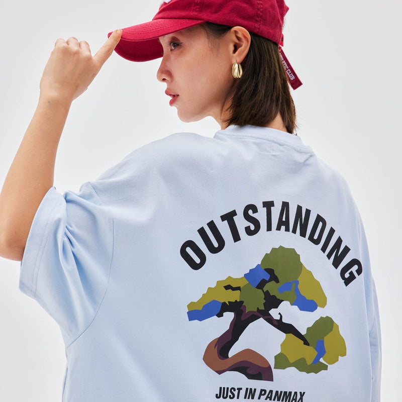 PANMAX Three-dimensional Towel Embroidered Tree Print Tee