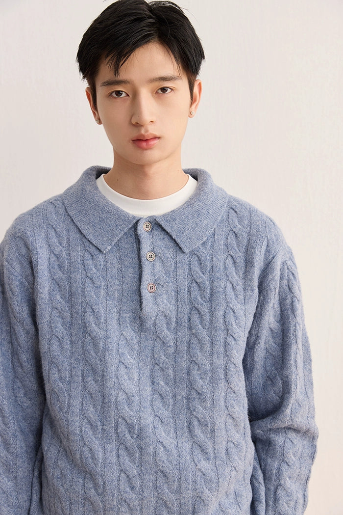 CARPEM Japanese Retro POLO Loose Short Sweater