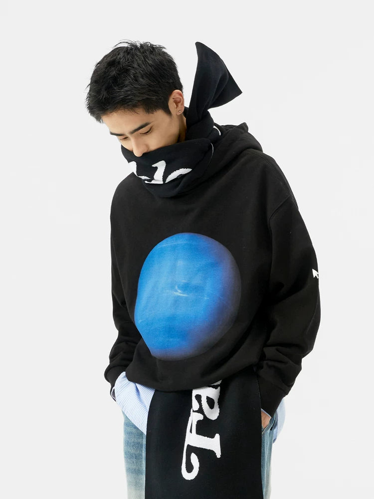 FMACM Vintage Neptune Print Hooded Sweater