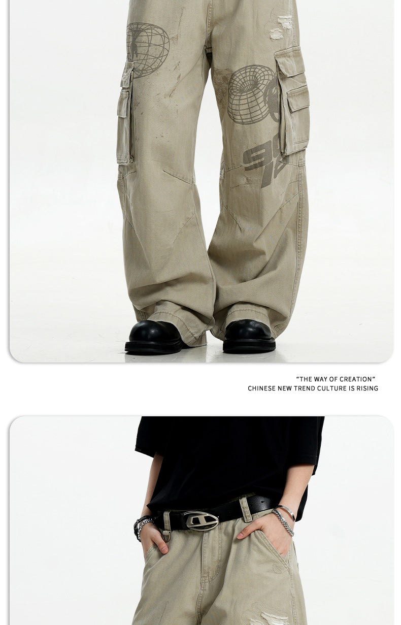 11KN Retro Straight Loose Wide Leg Pants