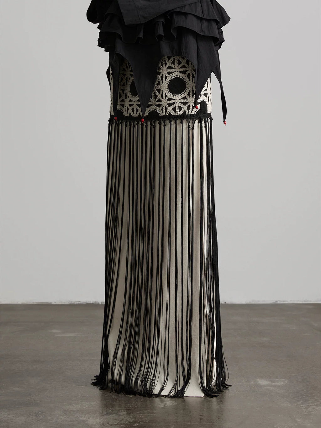 INDULGE Fringed Panelled Skirt
