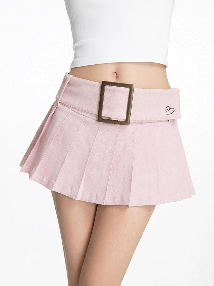 ABMY Wide Belt A Pleated Skirt