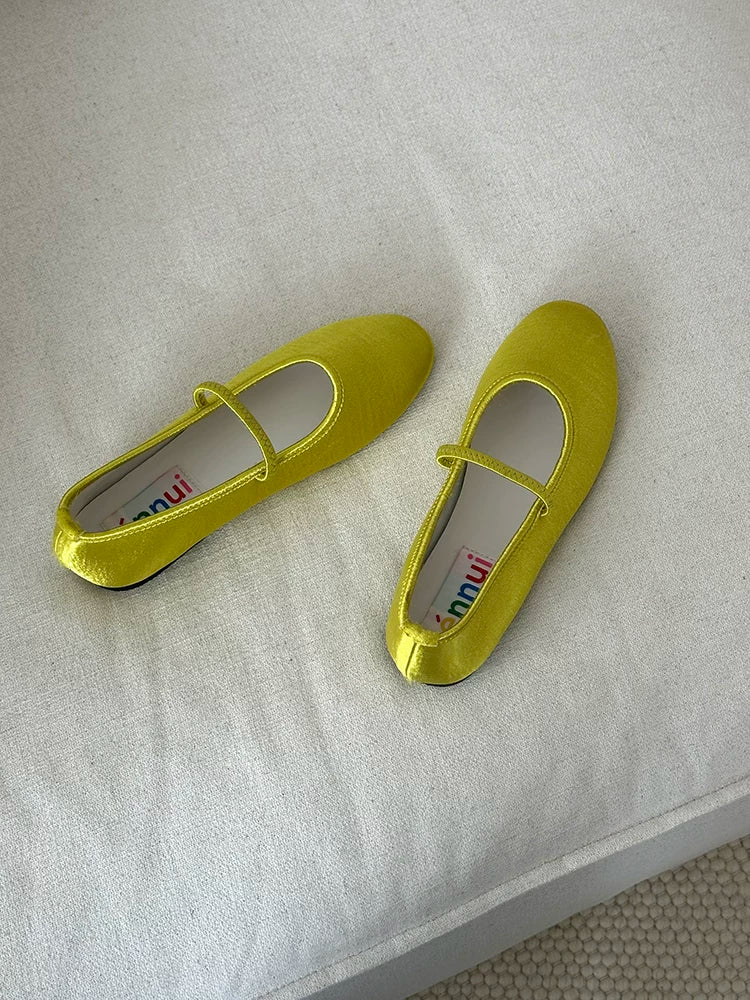 Ennui One-pedal Women's Shallow Mouth Mary Jane Flats