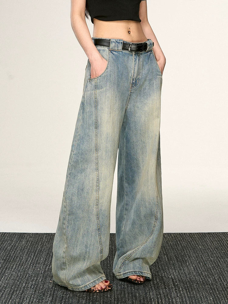 Aaisup Splicing Skinny Straight Pants Versatile Wide Leg Pants